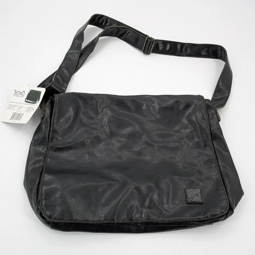 Vintage ECKO By MARC ECKO Messenger Bag Black 14x11 Ecko UNLTD NWT Y2K